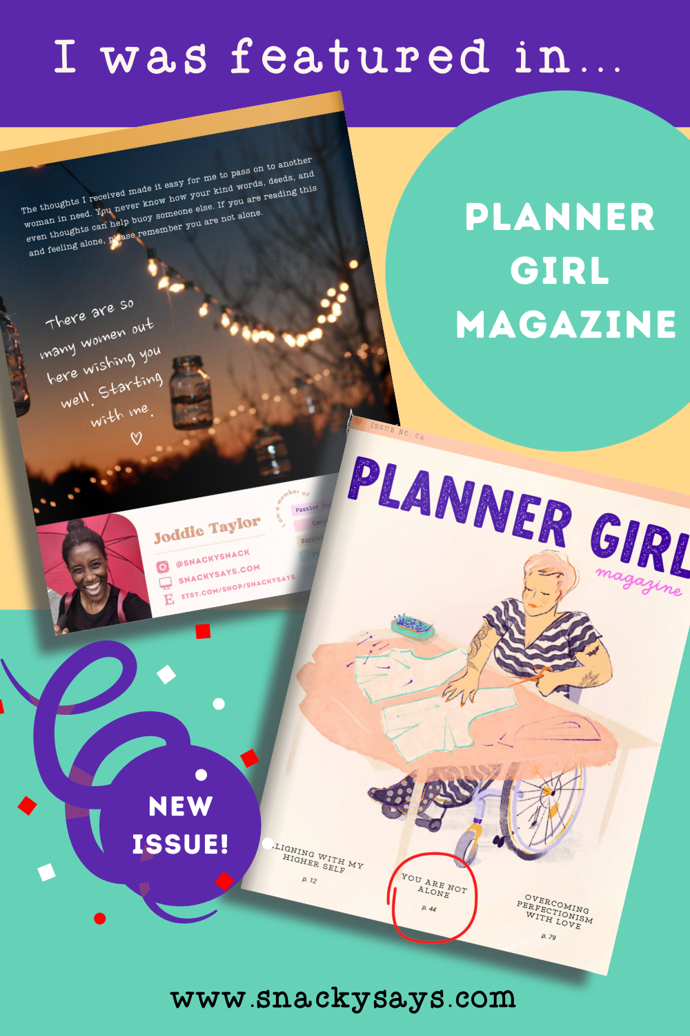 You Are Not Alone - My Feature in Planner Girl Magazine - SnackySays
